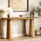 63" Farmhouse Console Table Solid Wood Entryway Table Cylindrical Legs
